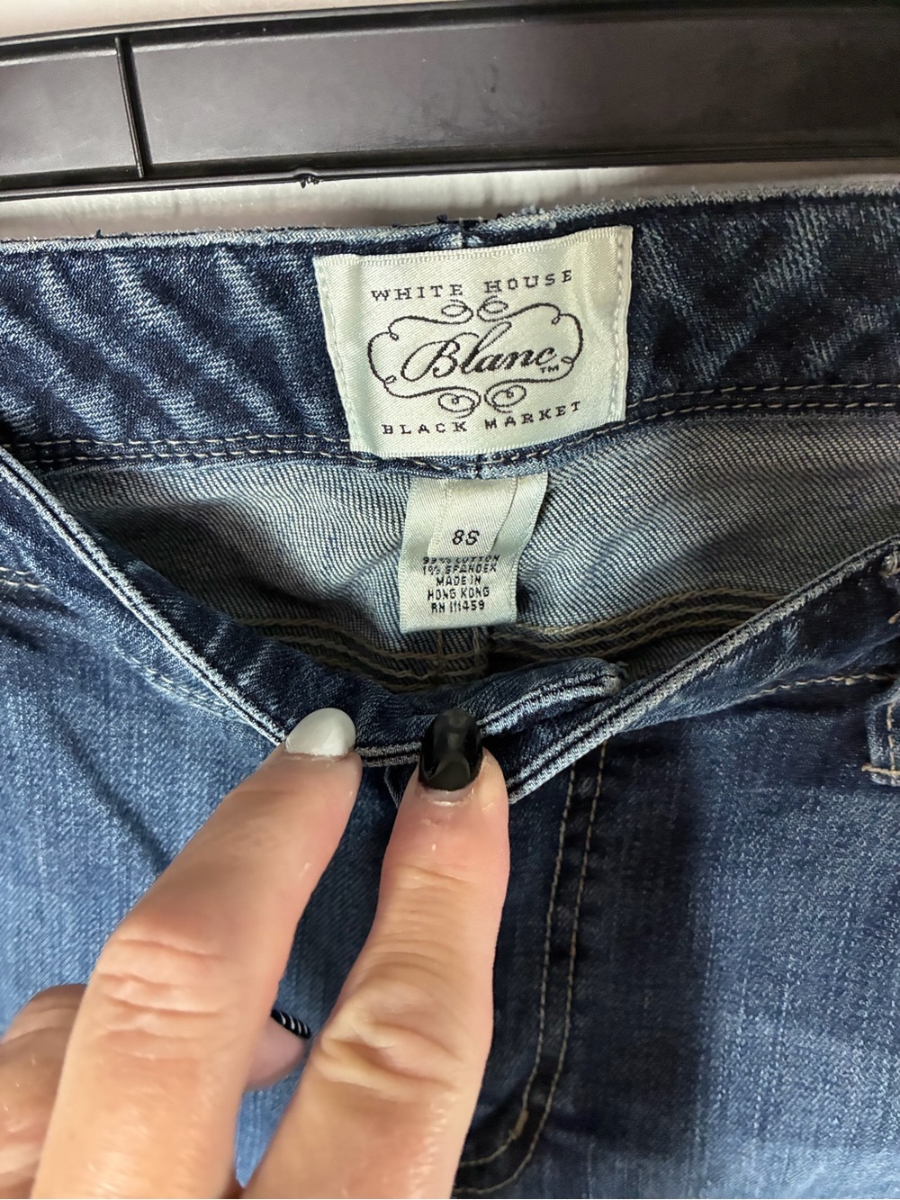 White House Black Market Women's Blue Straight Leg Jeans - Picture 2 of 7